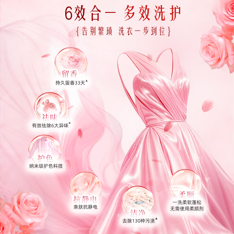 立白大师香氛格拉斯玫瑰爆香洗衣凝珠持久留香柔顺防静电 10颗-大师香氛凝珠[玫瑰花香]*2高清大图