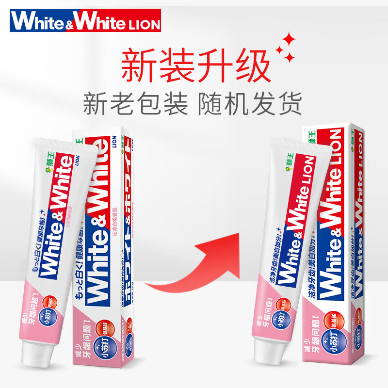 狮王(Lion)WhiteWhite小苏打沁凉白桃牙膏美白护龈120g抑菌去口臭去黄去牙渍高清大图