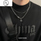 JiMi芒星双层项链男款潮毛衣链轻奢小众设计感嘻哈风情侣男生女锁骨链