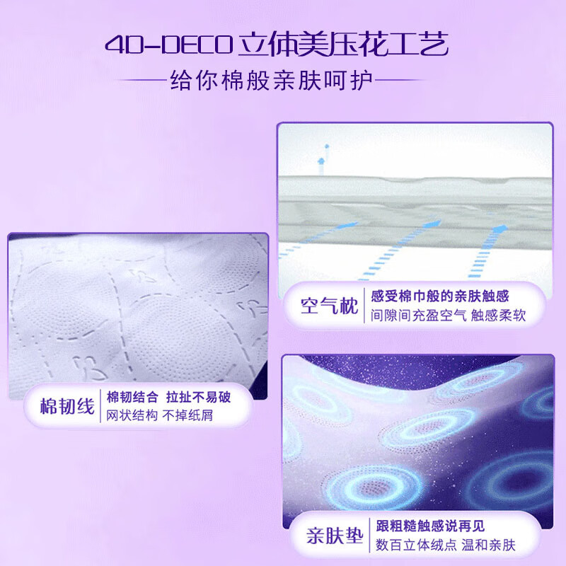 维达V4626-1 4层120克 棉韧立体美无芯卷纸 12卷/提*1提(单位:提)