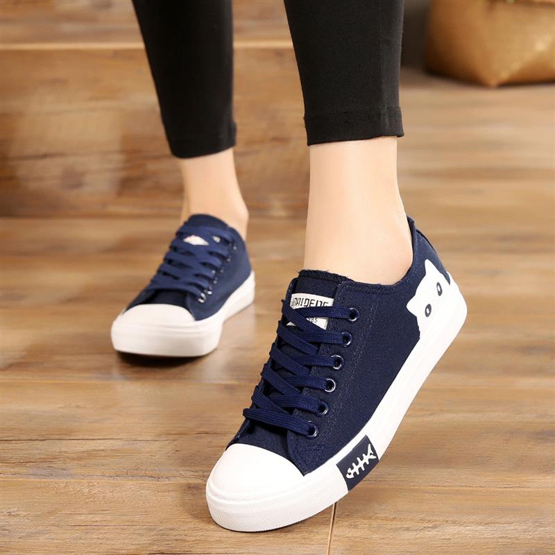 春秋12大童跑步鞋帆布鞋子13初中女生板鞋14中学生16运动布鞋