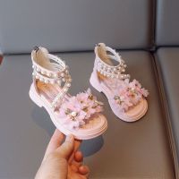 女童凉鞋时尚软底新款小女孩公主鞋中大童夏季罗马凉鞋女童鞋_146 27码内长约16.5cm 1611粉色