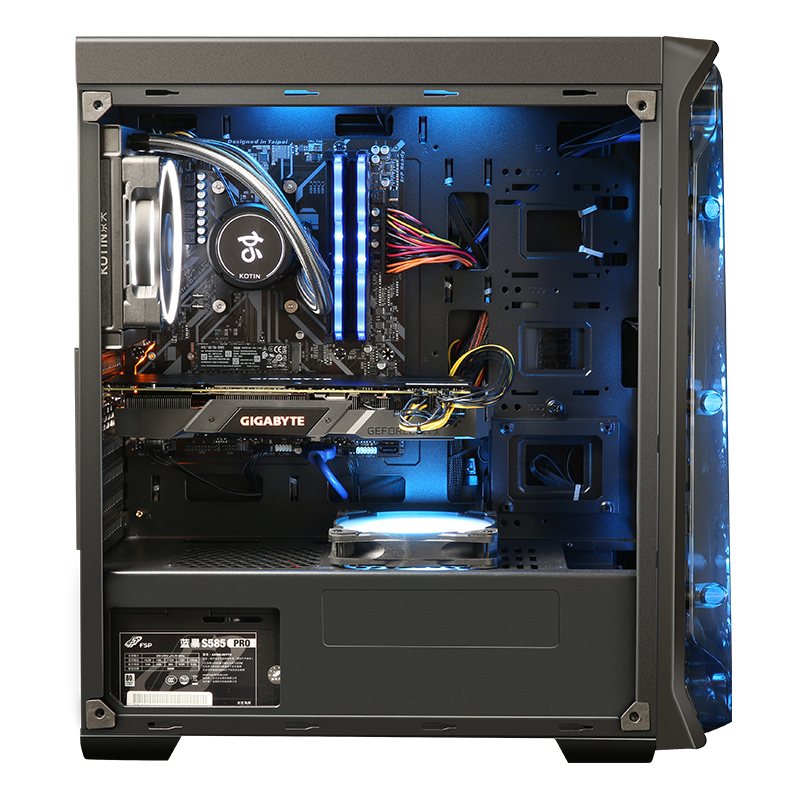 京天(KOTIN)Ryzen 7 3700X/RTX2060/16G DDR4/256G固态台式游戏主机家用办公渲染组装电脑苏宁自营音影娱乐