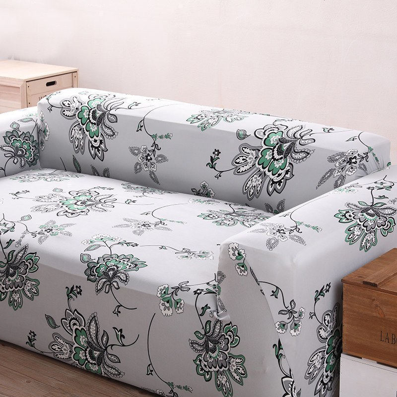 沙发套罩全包萬能套弹力通用型防滑懒人沙发罩皮沙发垫巾全 雀羽纷飞 L号【一般适合190-230cm】(尺寸可以咨询客服)