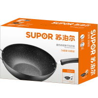 苏泊尔(SUPOR)炒锅不粘锅 麦饭石色平底煎炒锅 家用燃煤气电磁炉无油烟炒菜锅NC32PA1