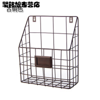 悬挂式书架墙壁收纳架铁艺简约杂志架书报架学生宿舍壁挂收纳架