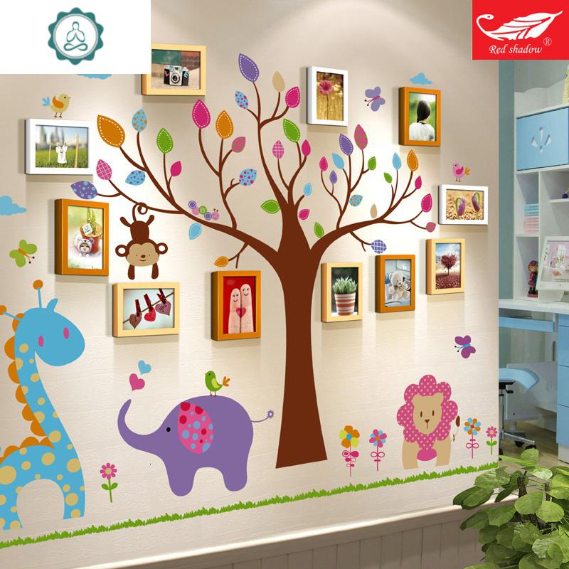 7寸木儿童房相框墙卡通照片墙装饰宝宝幼儿园创意组合挂墙相片墙 封后