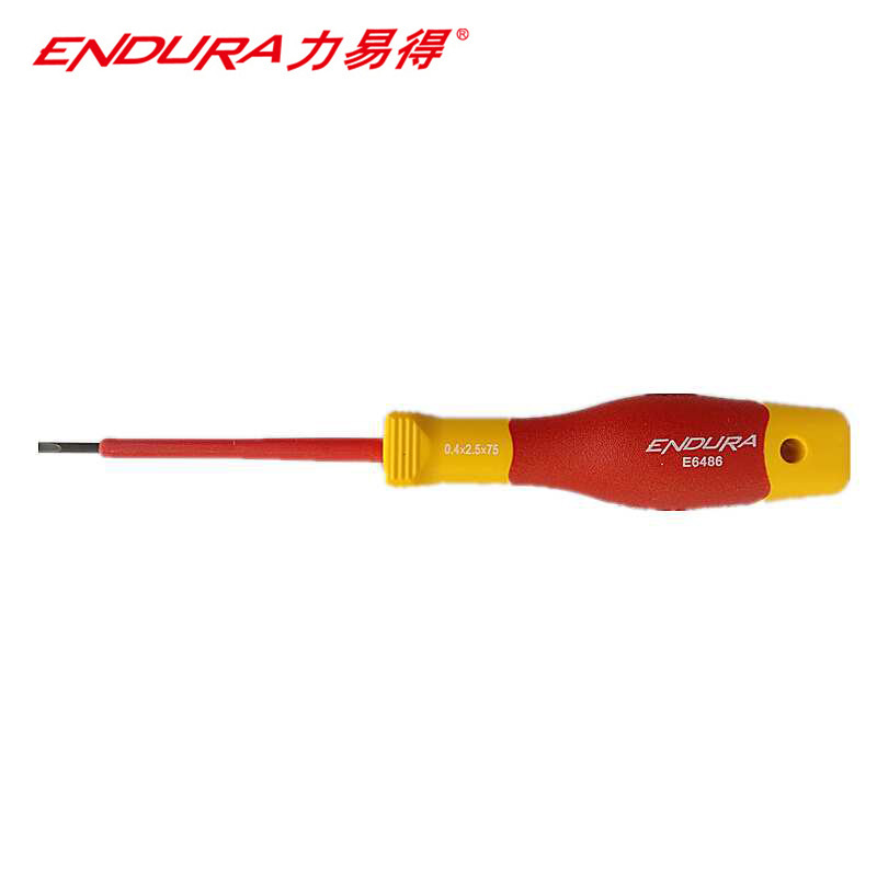力易得(ENDURA) VDE绝缘高压十字双色螺丝刀 耐压1000V 螺丝批改锥 PH1*80mm(2把)