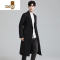 YANXU新款秋季男士中长款西服领修身风衣男装韩版休闲长款过膝大衣外套