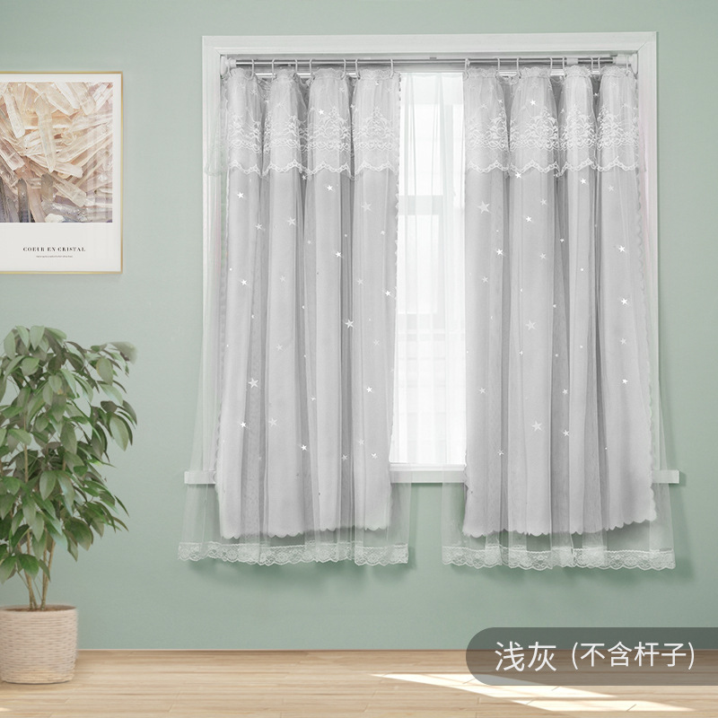 网红免打孔魔术贴窗帘 出租屋自粘遮光布 宿舍卧室飘窗纱帘子