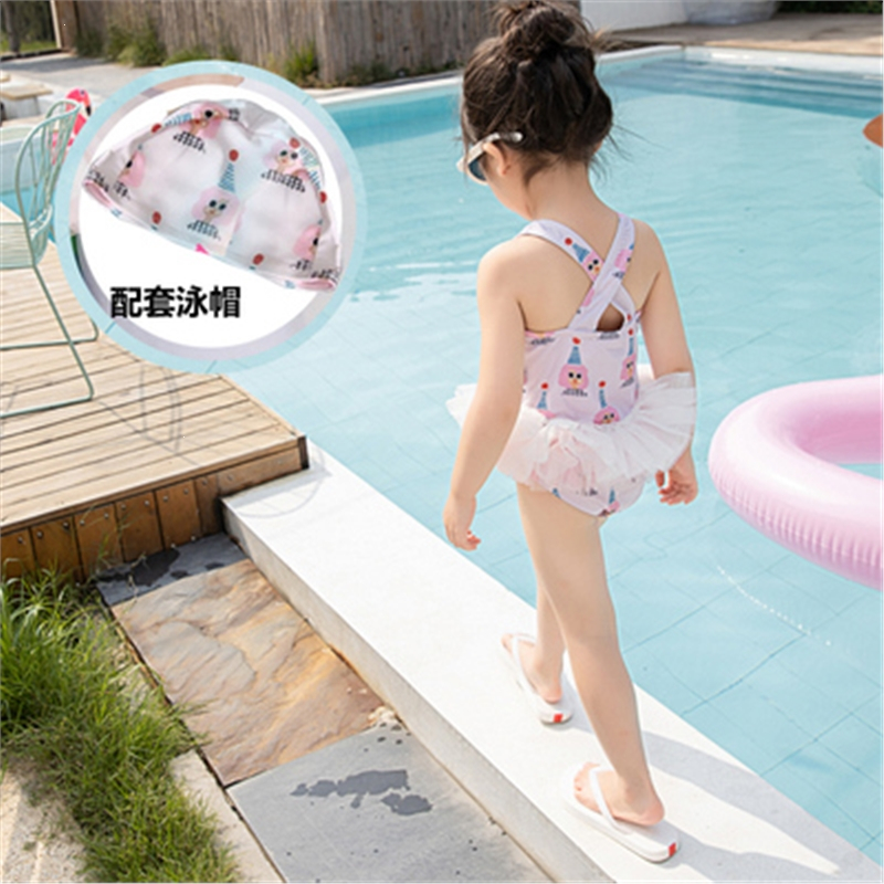 儿童泳衣女孩女童闪电客可爱裙式游泳衣宝宝婴儿连体小童公主比基尼