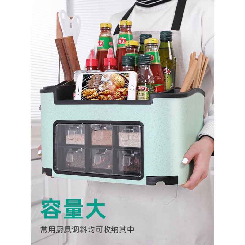 厨房置物架调味料收纳盒架子调料架调味品刀架用品油盐酱醋收纳架收纳层架 三维工匠高清大图