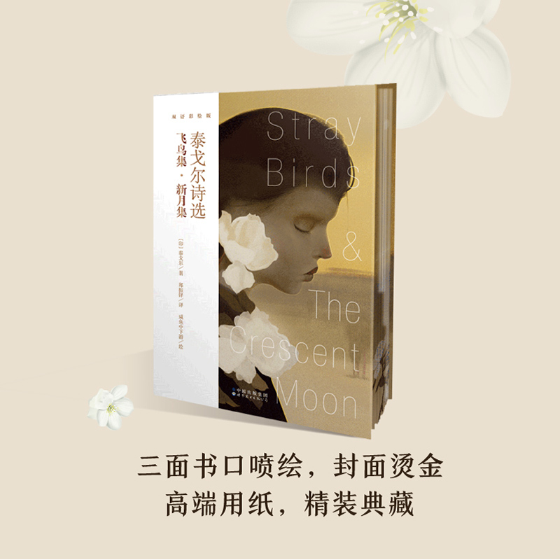 [正版]泰戈尔诗选:飞鸟集·新月集 咸鱼中下游绘 双语彩绘版 英语英文诗歌 文学诗集外国诗歌名著英美文学诗集书籍 诺贝尔