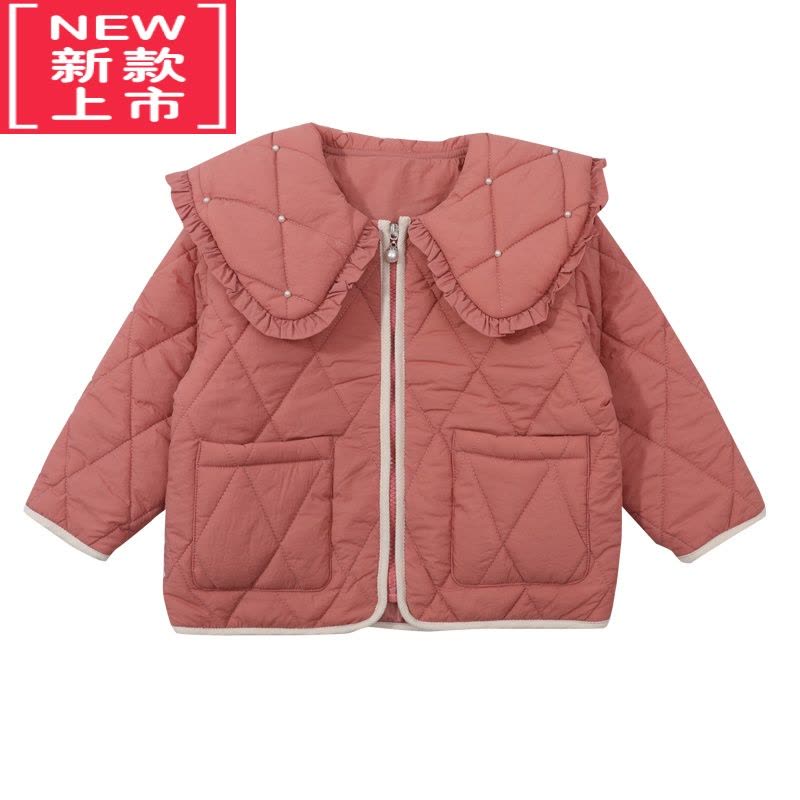 可莉允女童冬款加厚棉服女宝宝洋气娃娃领棉袄秋冬时髦韩版上衣外套冬装图片