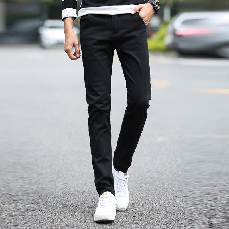 夏裤男士裤子薄款休闲裤男弹力直筒青年修身型韩版潮流男裤子