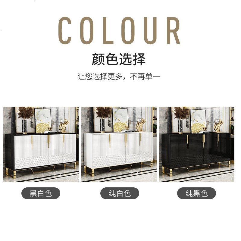 意式轻奢餐边柜现代简约北欧酒柜客厅玄关储物柜多功能茶水备餐柜高清大图
