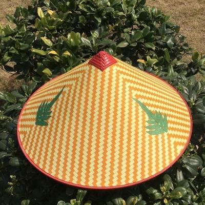 塑料款三叶（此款为塑料款） 直径42cm 大号大沿帽超大竹编斗笠帽农民竹帽子田园男女女式防风防雨太阳