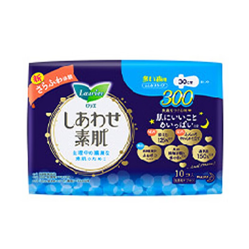 日本原装 花王 KAO 乐而雅零触感特薄日夜透气防侧漏干爽洁净姨妈巾卫生巾 夜用30cm 10片高清大图