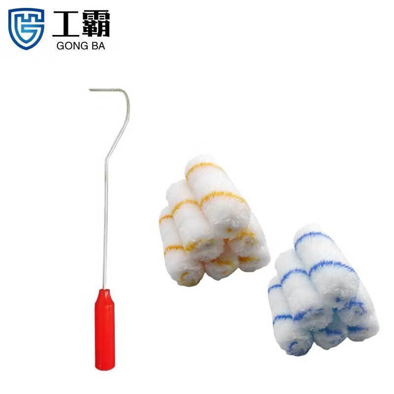 工霸(GONGBA)2寸滚刷小拇指修补边角油漆刷(10刷头+1个刷柄)颜色随机 1套