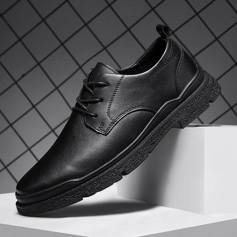 阿尔皮纳袋鼠春季新款男士休闲皮鞋运动英伦风板鞋