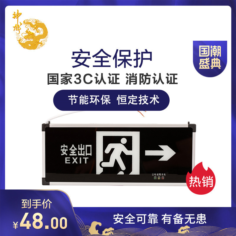 神龙 疏散指示灯 安全出口灯单面右 KX-BLZD-I 2LRE2W