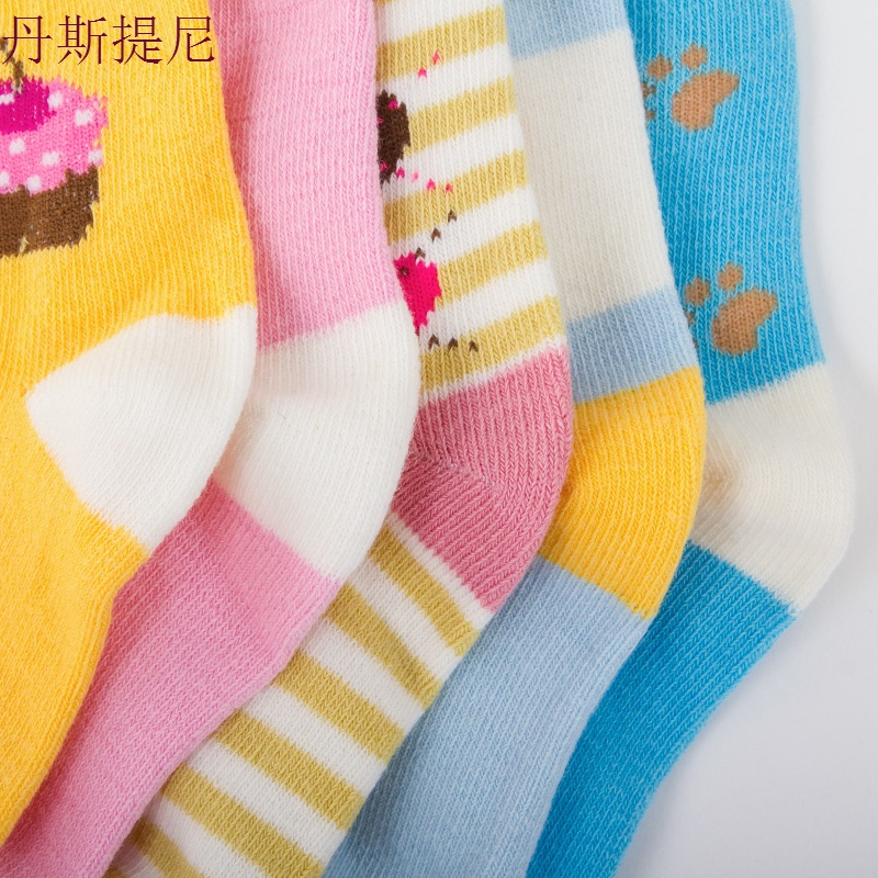 5双装 儿童袜子四季款 男女童卡通短袜 宝宝童袜婴儿袜