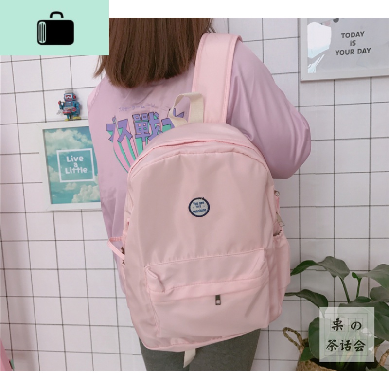 茶话会日系森系文艺背包少女小清新双肩包女生可爱萌高中学生书包NEWLAKE高清大图