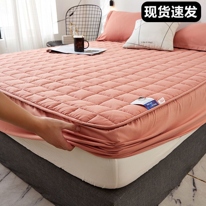 花海灰 90*200cm[单件床笠] 防滑床笠夹棉席梦思保护套加厚床垫套1.8床罩防尘套全包