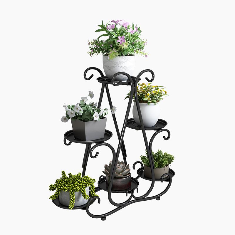 铁艺多层花架子室内客厅阳台落地式绿萝多肉置物架家用简约花盆架_422高清大图