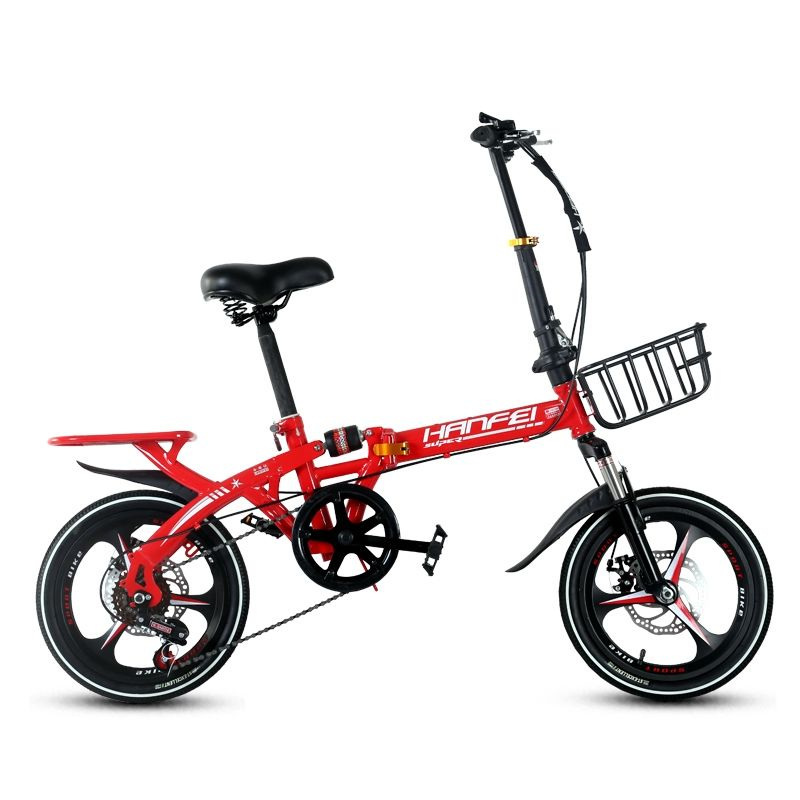 16寸20寸儿童折叠自行车脚踏单车男女式成人变速减震折叠车学生车