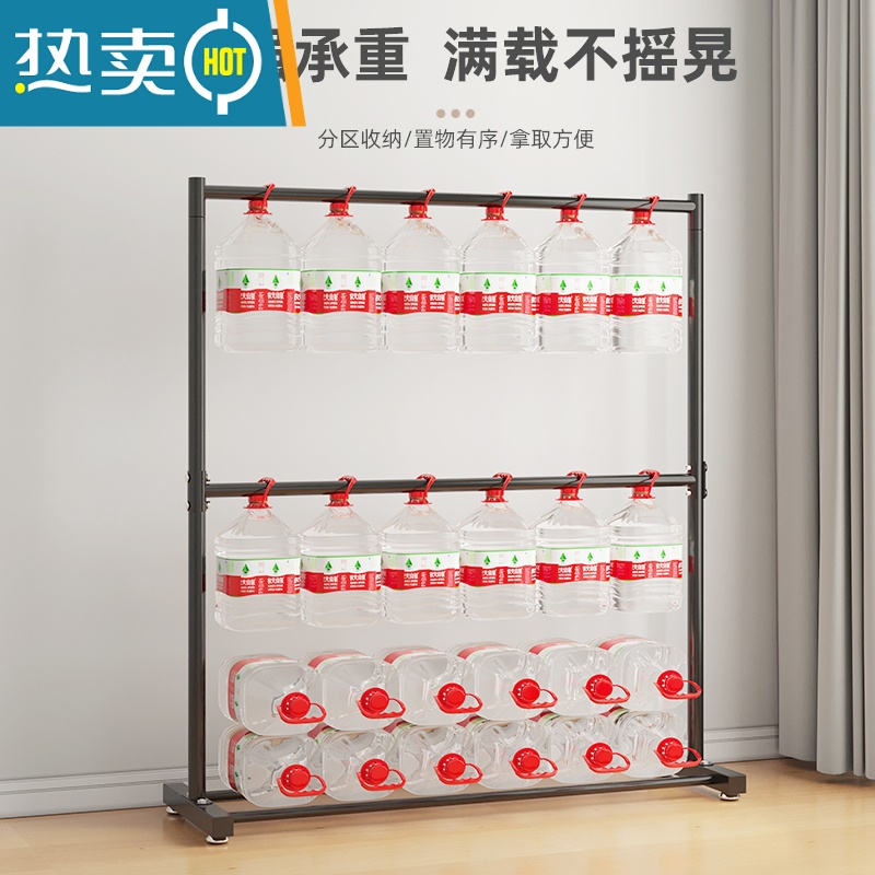 敬平双层晾衣架落地卧室内家用挂衣架不占空间晒衣架收纳简易衣帽架子 [双层款]加粗加高100cm-酷黑 大高清大图