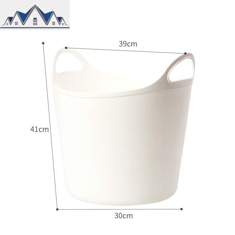 脏衣篮塑料脏衣服收纳筐家用洗衣篮浴室脏衣篓收纳桶晾衣用收纳篮 三维工匠 白色(圆款）