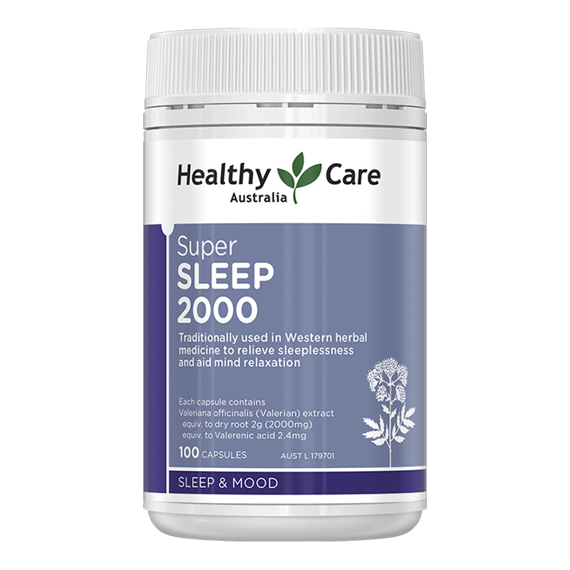 澳世康(Healthy Care)睡眠胶囊2000mg 100粒/瓶装 澳洲进口复合维生素 缬草精华不含褪黑素