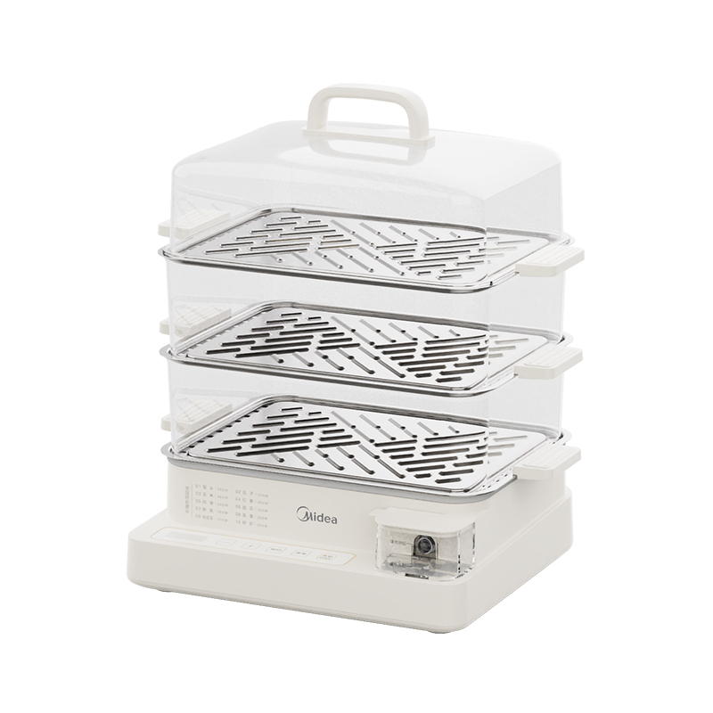 美的(Midea)电蒸锅多功能家用22升三层大容量外置加水蒸锅透明视窗不锈钢蒸片多用途蒸包子电煮锅MZ-ZGC32230高清大图