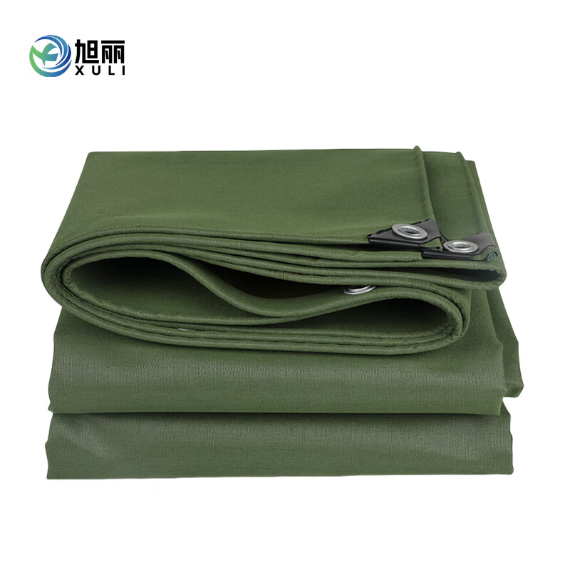 旭丽 篷布防水加厚耐磨帆布防雨布遮阳遮雨隔热军绿色加厚【1M*1M】