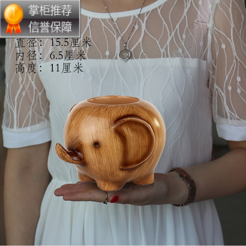 舒适主义创意时尚可爱大象笔筒摆件教师节礼物学生礼品中国风书房装饰