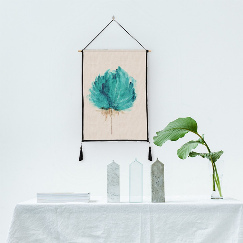 美帮汇清新简约 花卉系列挂画挂毯壁挂 客厅走廊房间装饰画高清大图