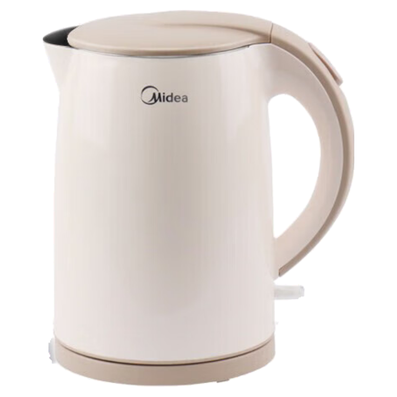 美的(Midea)电热水MK-H415E2J壶家用304不锈钢1.5L烧水壶电水壶双层防烫宿舍办公烧开水壶1.5L