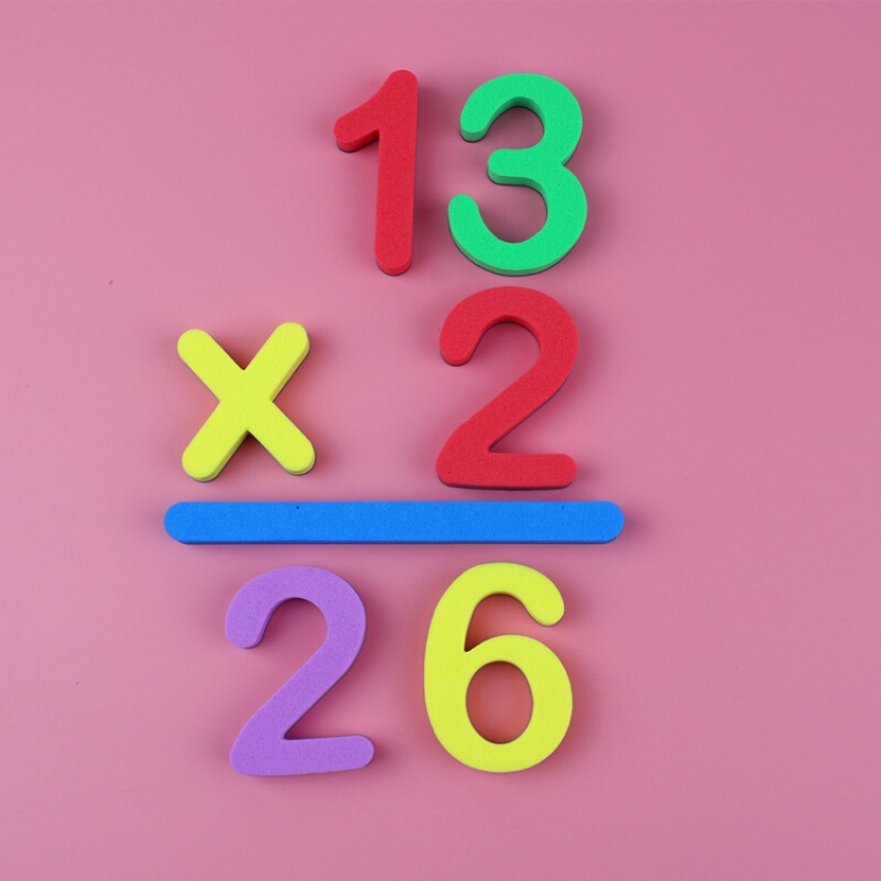 数字数学磁性冰箱贴磁贴白板磁扣画板黑板磁性贴教育教具早教教材 标准套装(数字3组符号1组 大