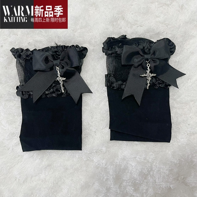 SHANCHAO[玫瑰救赎]福利日系哥特地雷系中筒袜子短袜子甜酷风