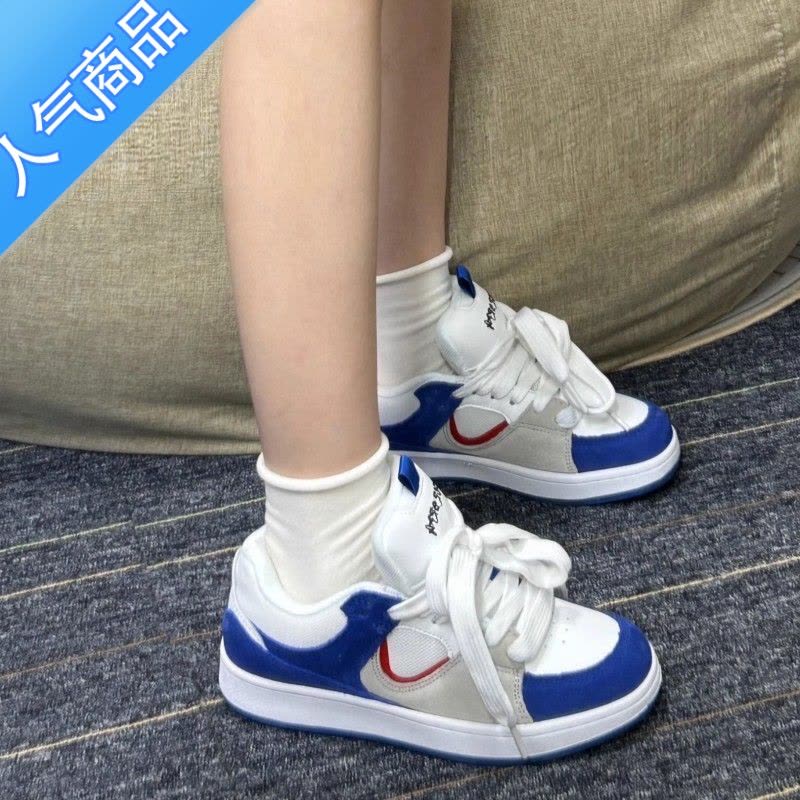 SUNTEK港风情侣小众面包鞋女2023春夏新款小白鞋ins超火运动休闲板鞋潮图片