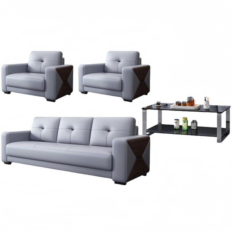 悦兴诚洽谈沙发组合200*85*92cm(1+1+3+长茶几)套高清大图