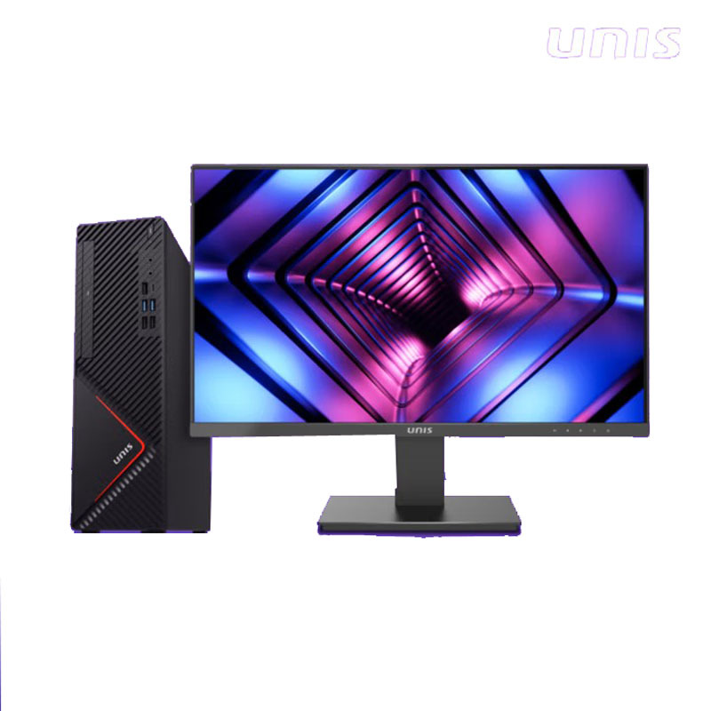 紫光Unis 500s i3台式整机13100/8G/256G+1T机械/180W/Win11/10L/23.8显示器