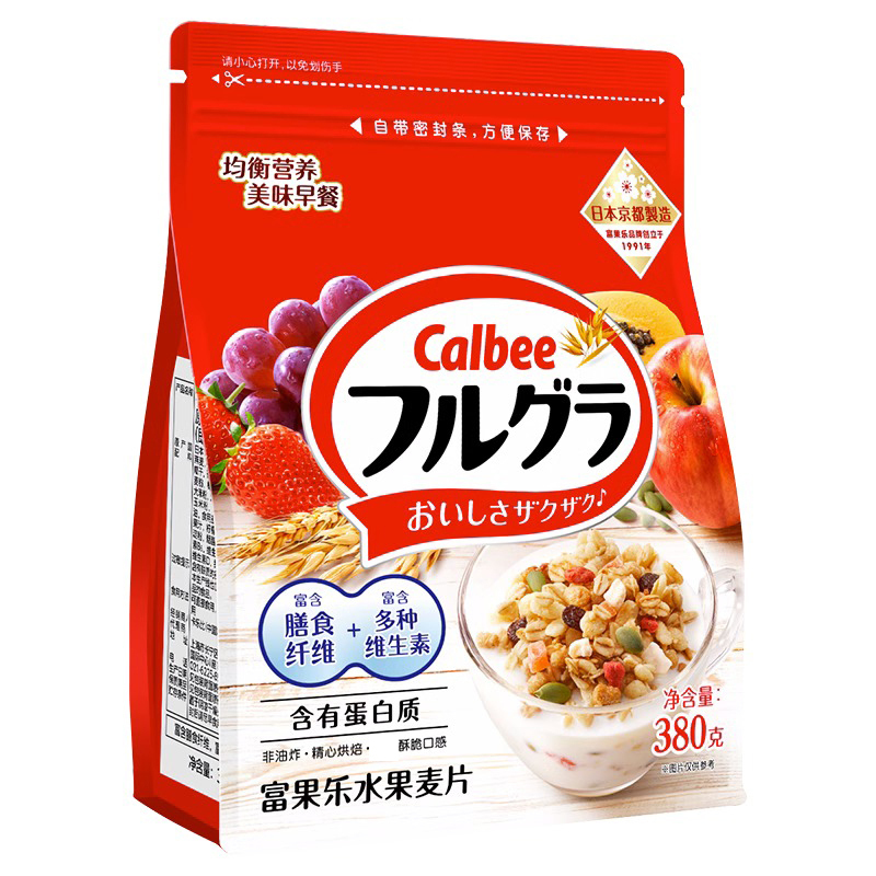 Calbee卡乐比进口富果乐原味水果麦片380g*2袋早餐即食高清大图