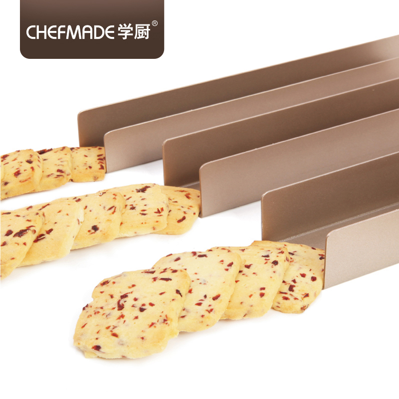 学厨 CHEFMADE 蛋糕模具烘焙工具饼干模具 U形不粘饼干模曲奇饼干模长款 香槟金色厨房工具 WK9068