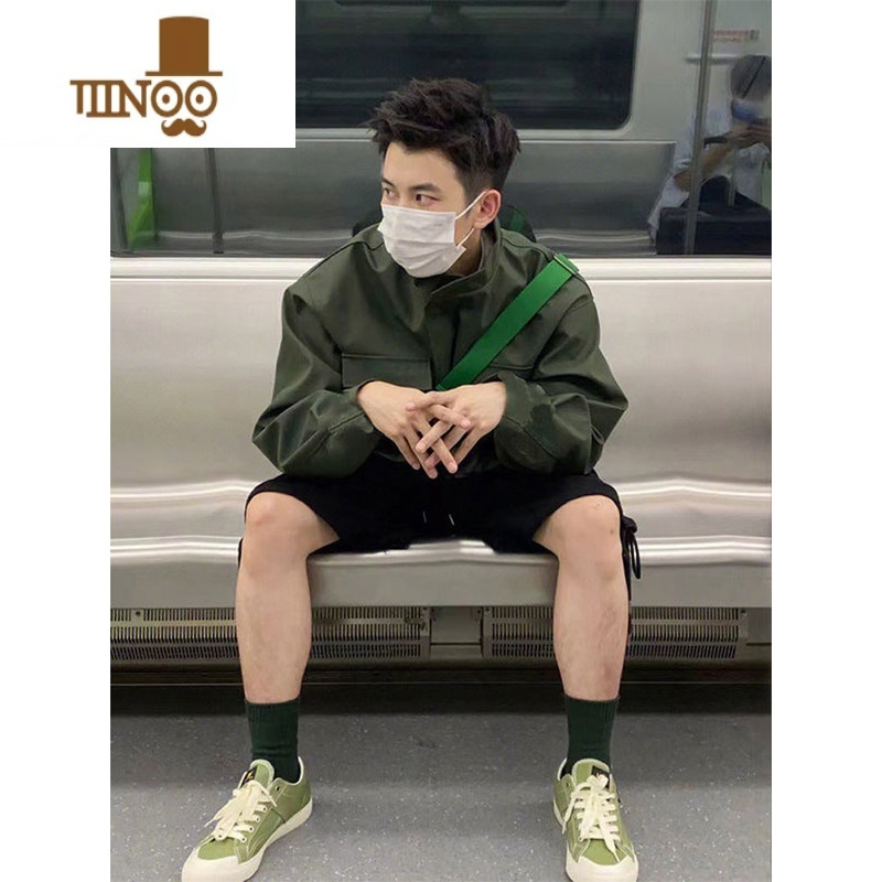 YANXU军绿色美式机能无帽防晒冲锋衣外套男夏季薄款夹克阿尔法m65风衣高清大图