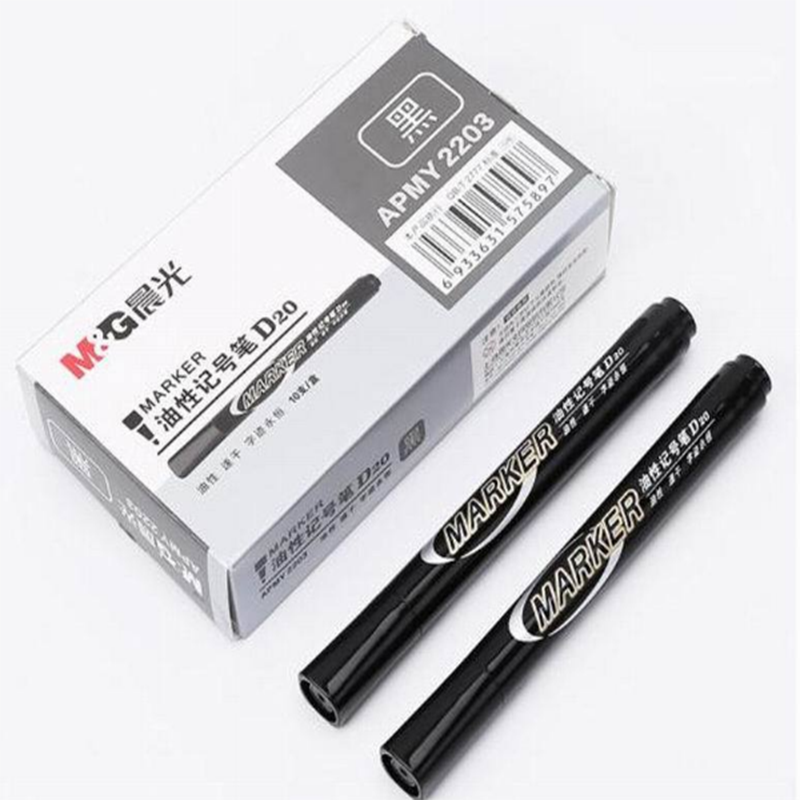 晨光mgapmy2203单头黑色物流油性记号笔单支价格整盒销售