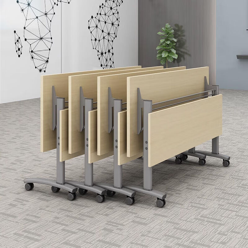 钱柜会议培训办公桌可移动折叠高清大图