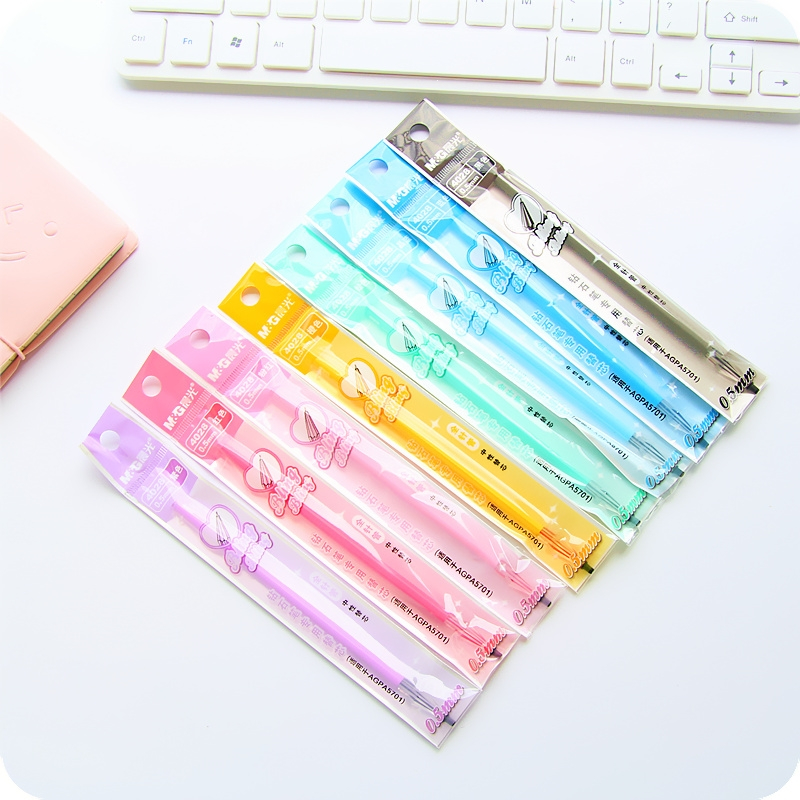 晨光(m&g)文具钻石中性笔芯8色彩色水笔芯0.