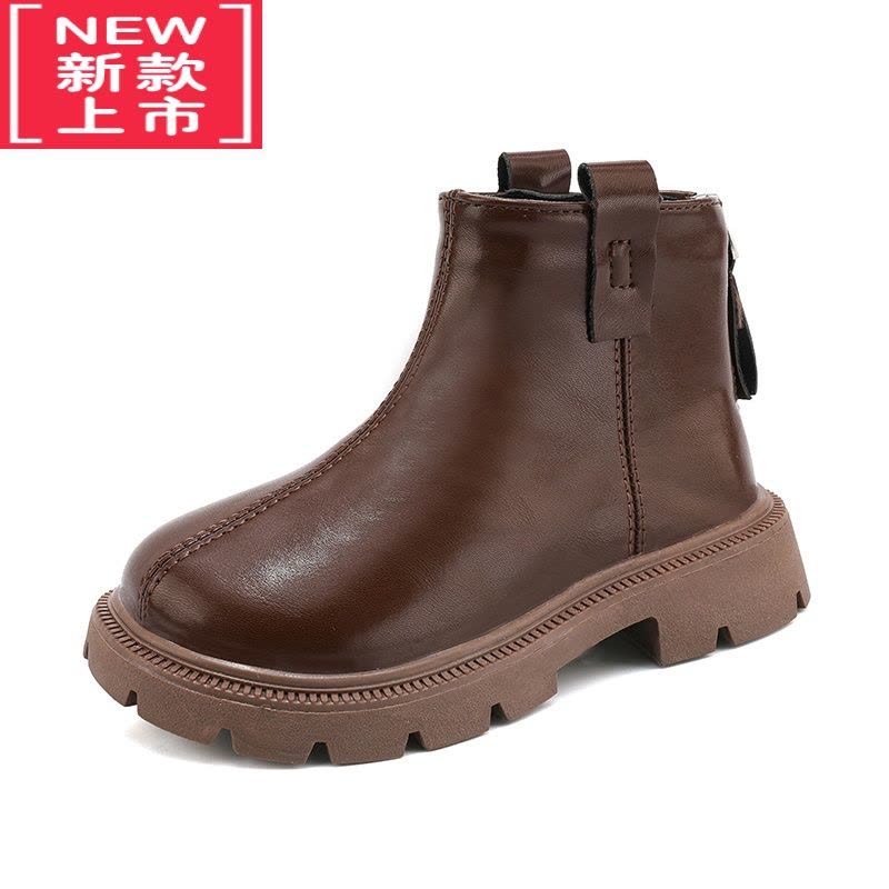 可莉允童鞋女童靴子2022新款春秋款儿童马丁靴中大童秋冬洋气小女孩皮靴图片